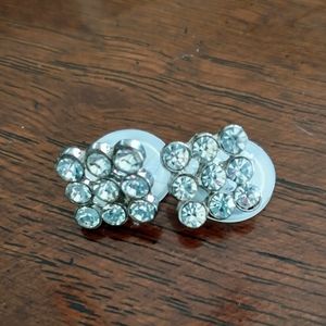 Pair of  Rhinestone  Sew-on Buttons Cuff links 1/2"